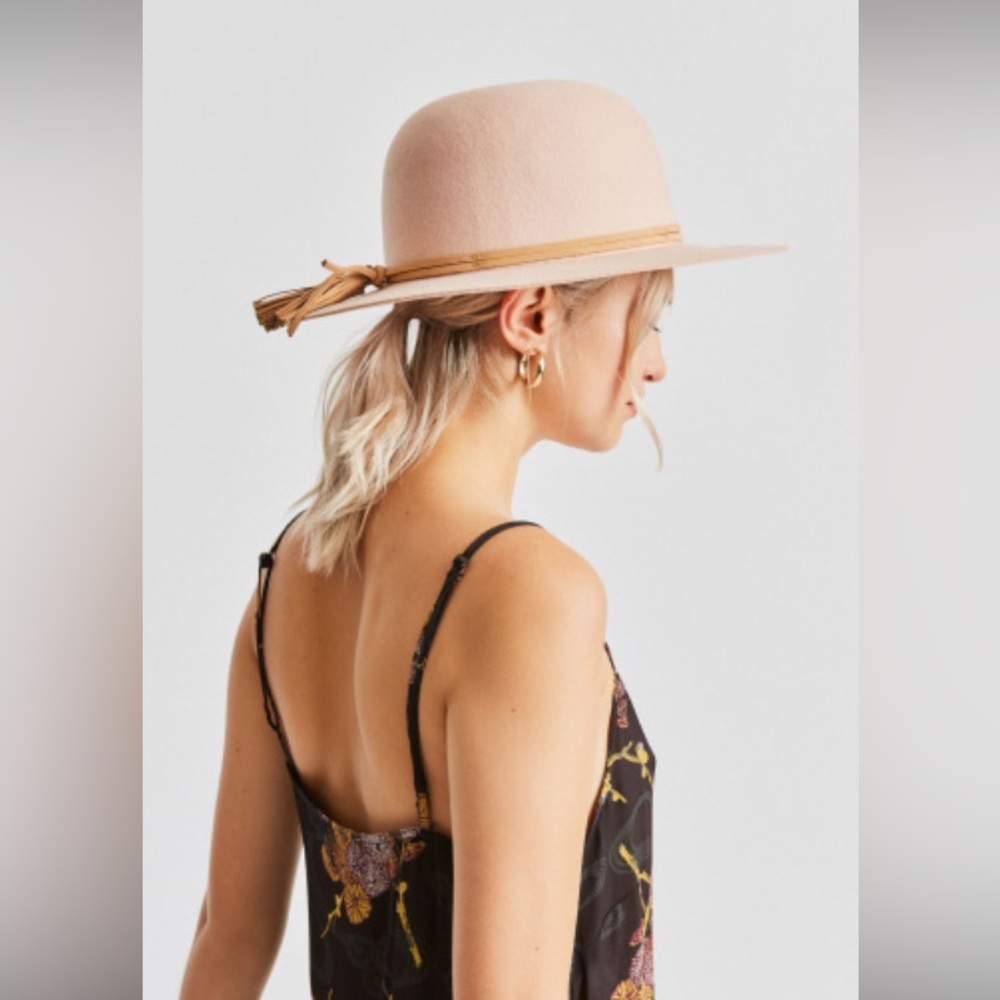 NWT Brixton pink felted wool hat XS rancher